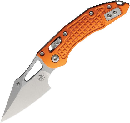 Microtech M-Stitch Ram-Lok Knife – 3" M390MK Blade, Stonewash, Orange Frag Aluminum – Made in USA (169MRL-10FROR)