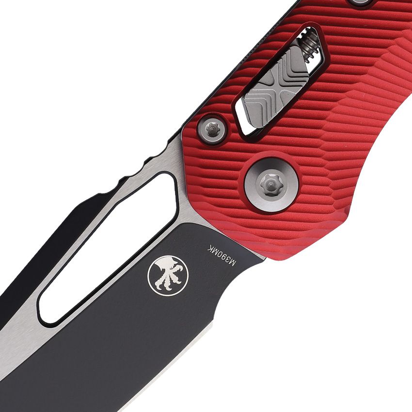Microtech MSI Ram-Lok Knife – 3.75" M390MK Blade, Two-Tone, Red Fluted Aluminum – Made in USA (210-1FLRD)