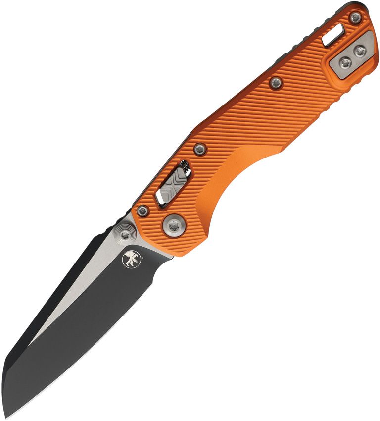 Microtech MSI Mini Ram-Lok Knife – 3.25" M390MK Blade, Two-Tone, Orange Fluted Aluminum – Made in USA (210M-1FLOR)