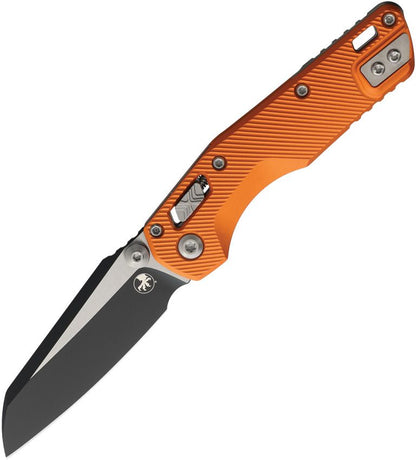 Microtech MSI Mini Ram-Lok Knife – 3.25" M390MK Blade, Two-Tone, Orange Fluted Aluminum – Made in USA (210M-1FLOR)