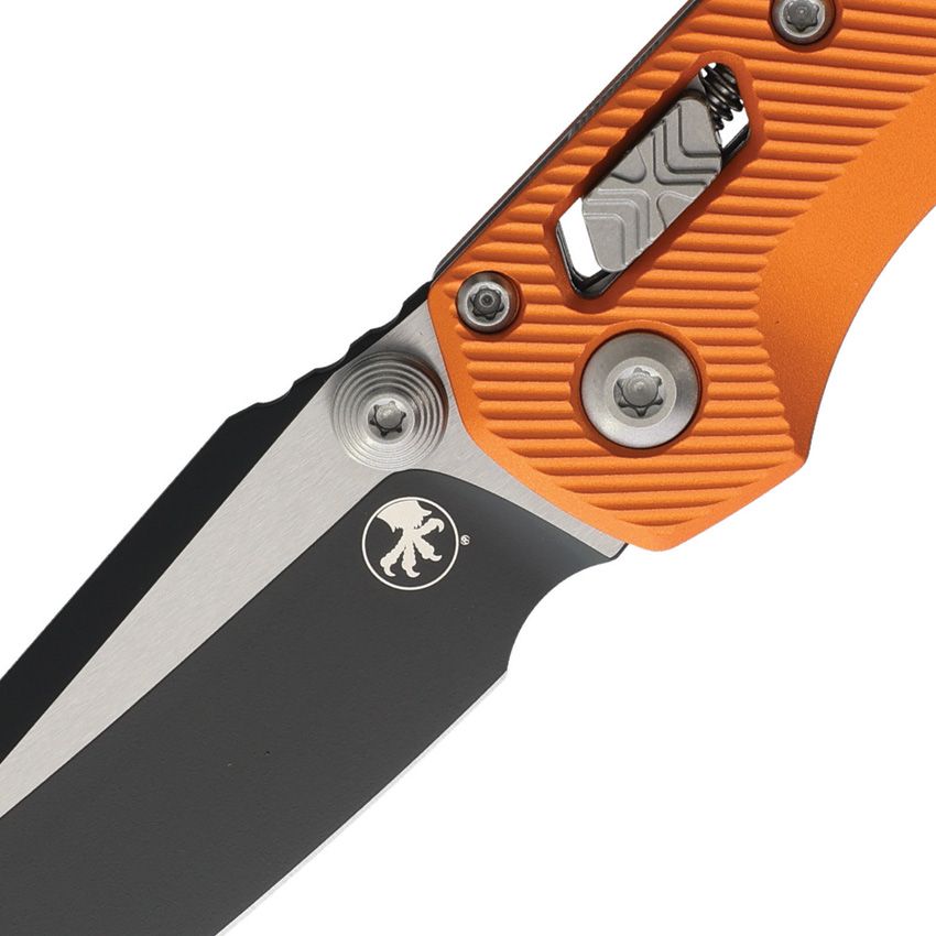 Microtech MSI Mini Ram-Lok Knife – 3.25" M390MK Blade, Two-Tone, Orange Fluted Aluminum – Made in USA (210M-1FLOR)