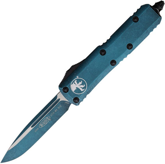 UTX-85 S/E OTF – Weathered Turquoise Aluminum Handle, Bohler M390 Blade – Made in USA (MCT2311WTQ)