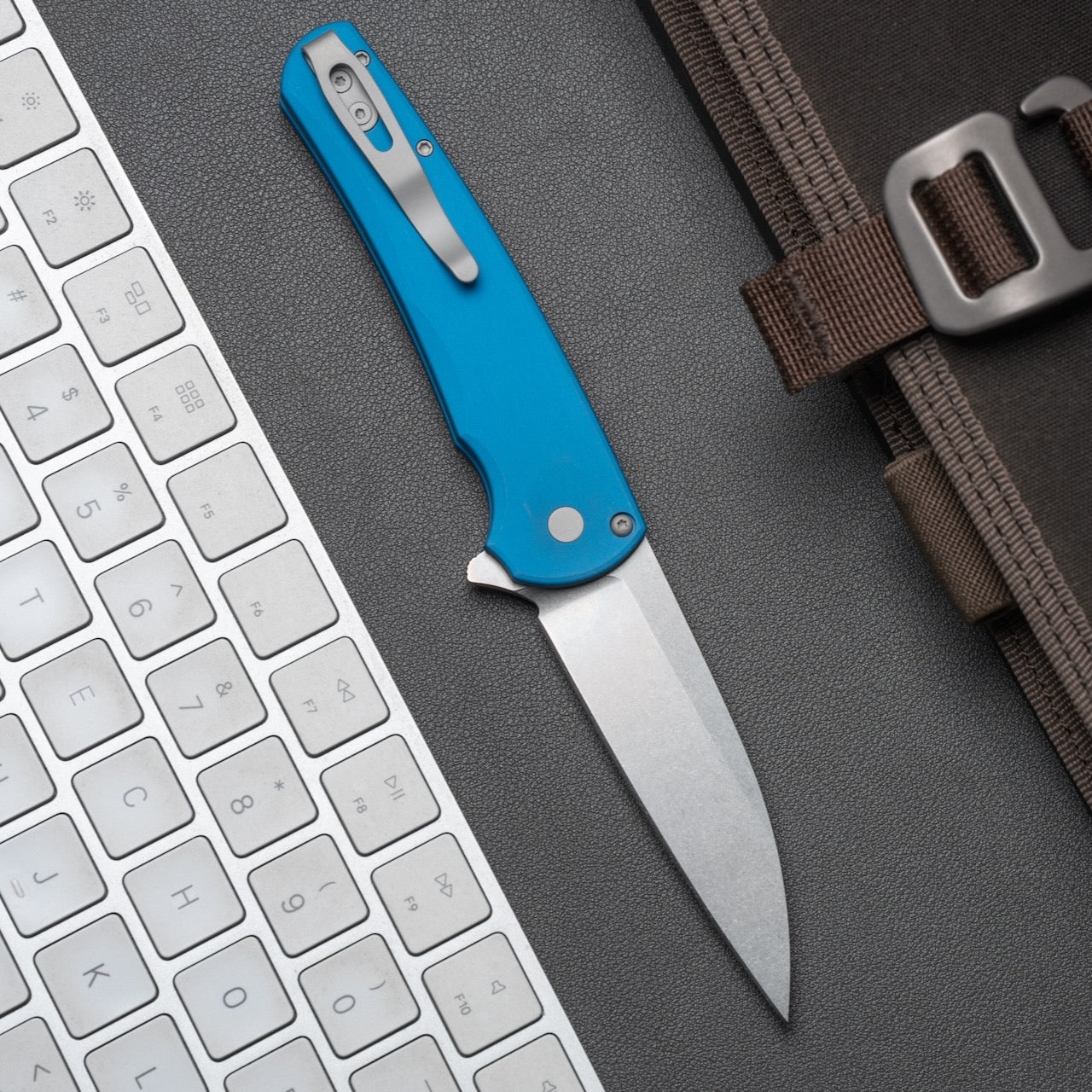Pro-Tech Malibu Blue 3.3 inch Magnacut Wharncliffe Knife, Stonewash Blade – Made in USA (5301 Blue)