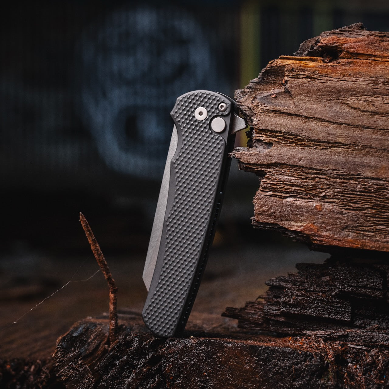 Pro-Tech Malibu 5405 Knife, Textured Black Handle, Stonewash Magnacut Reverse Tanto, Black Clip – Made in USA