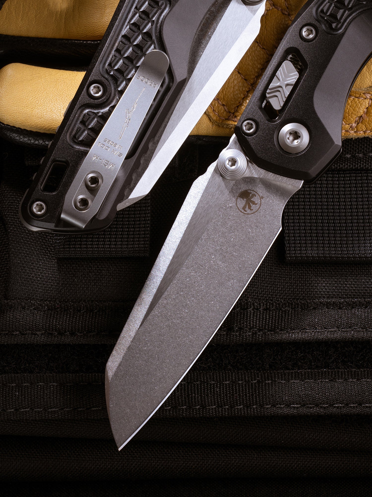 Microtech MSI Mini Black Aluminum 3.25 inch M390MK Power Blade Knife – Made in USA