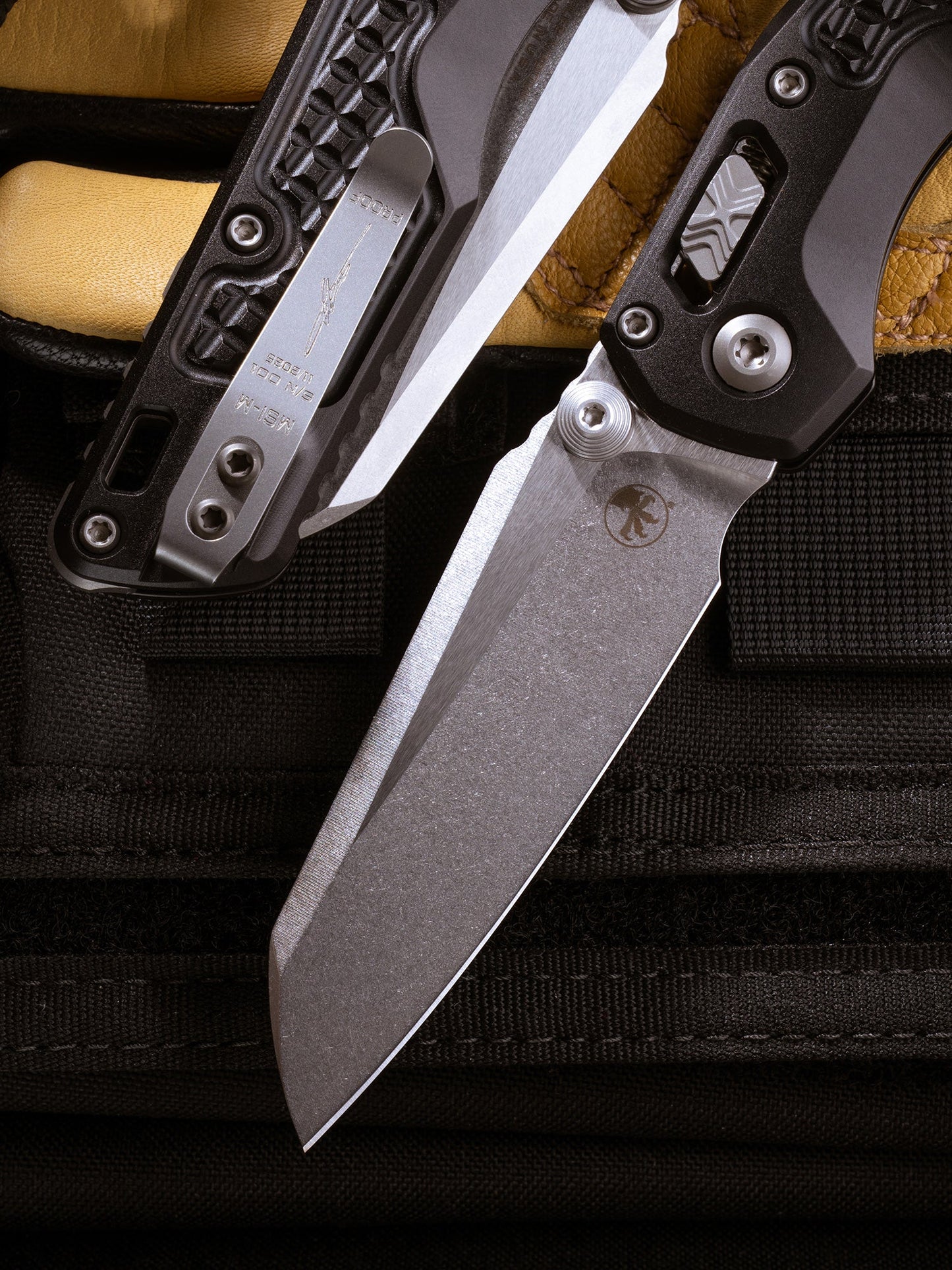 Microtech MSI Mini Black Aluminum 3.25 inch M390MK Power Blade Knife – Made in USA