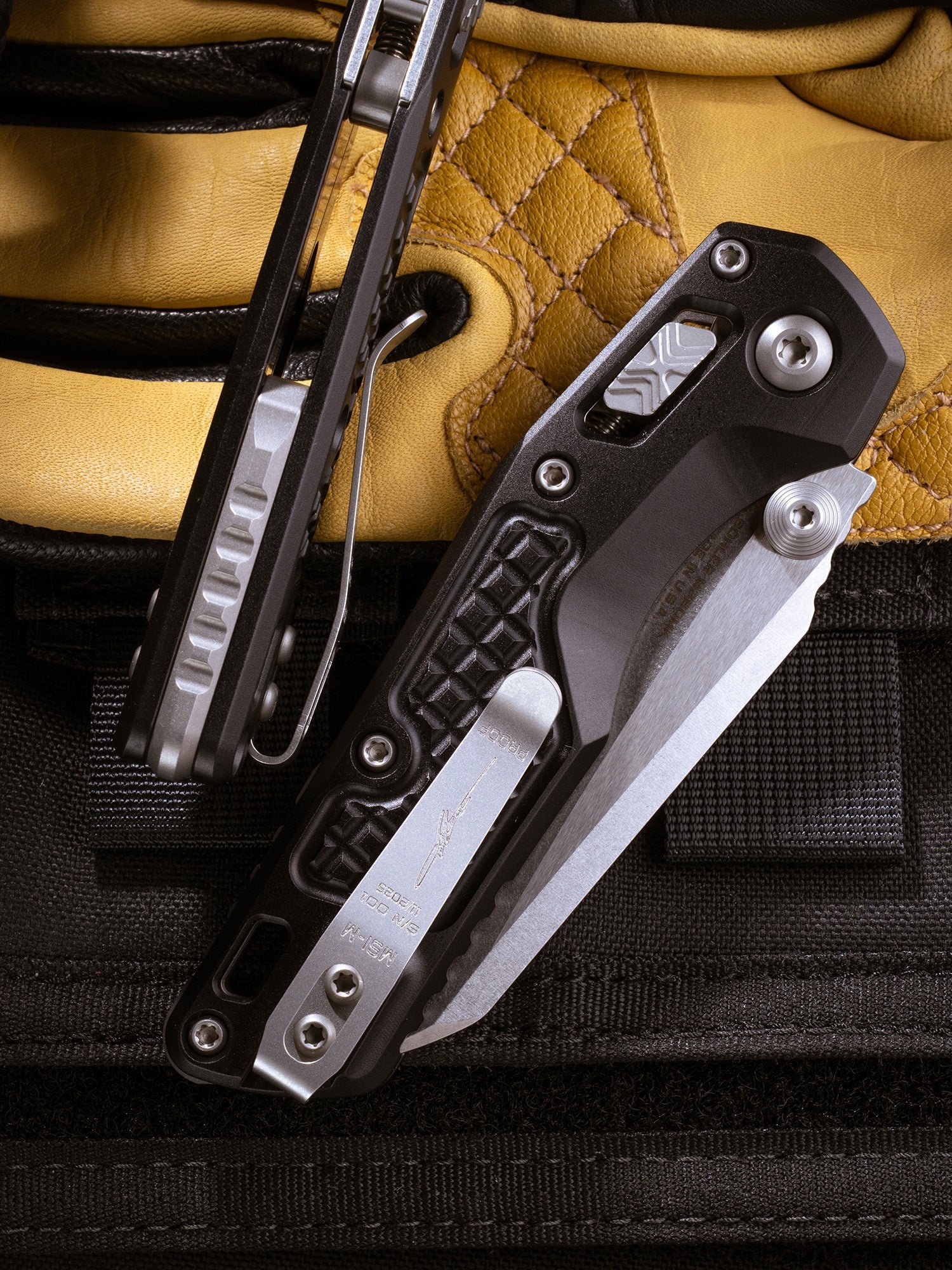 Microtech MSI Mini Black Aluminum 3.25 inch M390MK Power Blade Knife – Made in USA