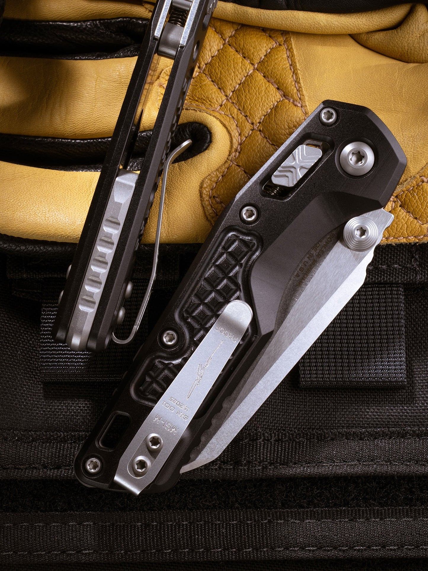 Microtech MSI Mini Black Aluminum 3.25 inch M390MK Power Blade Knife – Made in USA