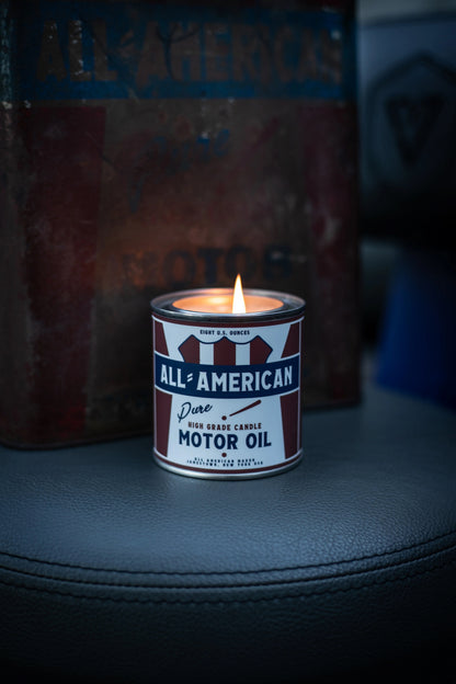 All American Maker Motor Oil Candle – 8oz, 100% USA Made Soy Wax