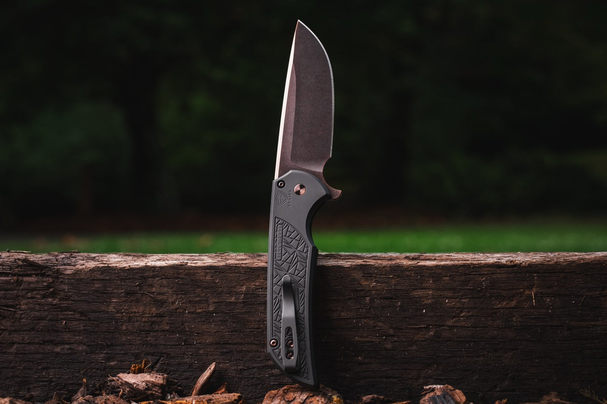 Pro-Tech Mordax, Antique PVD MagnaCut, NEXUS Textured Black Handle, Serialized of 35, CCKS Fall 2026 - Made in USA (CCKSF26.Mordax.1)