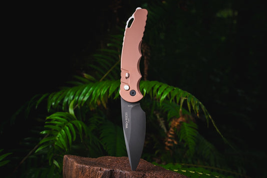 Pro-Tech Tactical Response 4 Auto, 4" DLC 154CM Saber Grind, Brown Handle, Glass Breaker, CCKS Fall 2026 - Made in USA (CCKSF26.TR4.1)