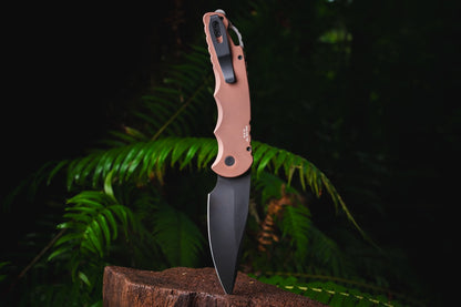 Pro-Tech Tactical Response 4 Auto, 4" DLC 154CM Saber Grind, Brown Handle, Glass Breaker, CCKS Fall 2026 - Made in USA (CCKSF26.TR4.1)