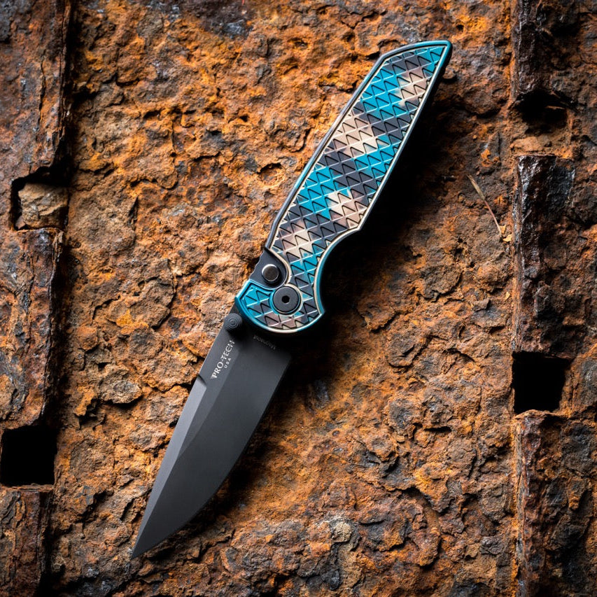 Pro-Tech TR-3 Integrity Knife – “Shipwreck” Anodized Handle, DLC MagnaCut Blade, Manual Thumb Stud, 3.5″ – Made in USA (INT1106-SHIPWRECK)