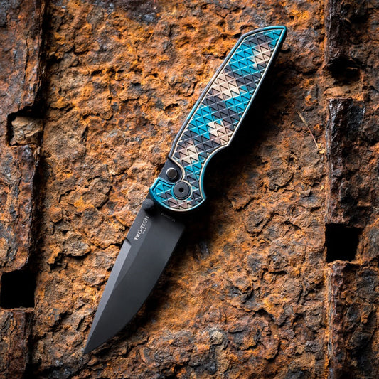Pro-Tech TR-3 Integrity Knife – “Shipwreck” Anodized Handle, DLC MagnaCut Blade, Manual Thumb Stud, 3.5″ – Made in USA (INT1106-SHIPWRECK)