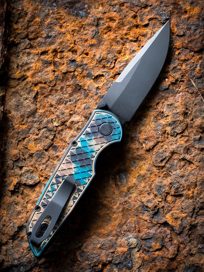 Pro-Tech TR-3 Integrity Knife – “Shipwreck” Anodized Handle, DLC MagnaCut Blade, Manual Thumb Stud, 3.5″ – Made in USA (INT1106-SHIPWRECK)