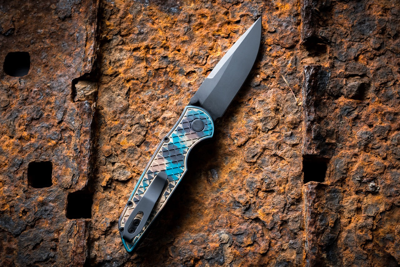 Pro-Tech TR-3 Integrity Knife – “Shipwreck” Anodized Handle, DLC MagnaCut Blade, Manual Thumb Stud, 3.5″ – Made in USA (INT1106-SHIPWRECK)