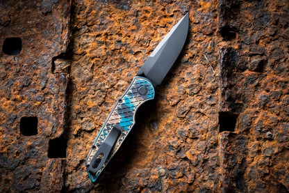Pro-Tech TR-3 Integrity Knife – “Shipwreck” Anodized Handle, DLC MagnaCut Blade, Manual Thumb Stud, 3.5″ – Made in USA (INT1106-SHIPWRECK)
