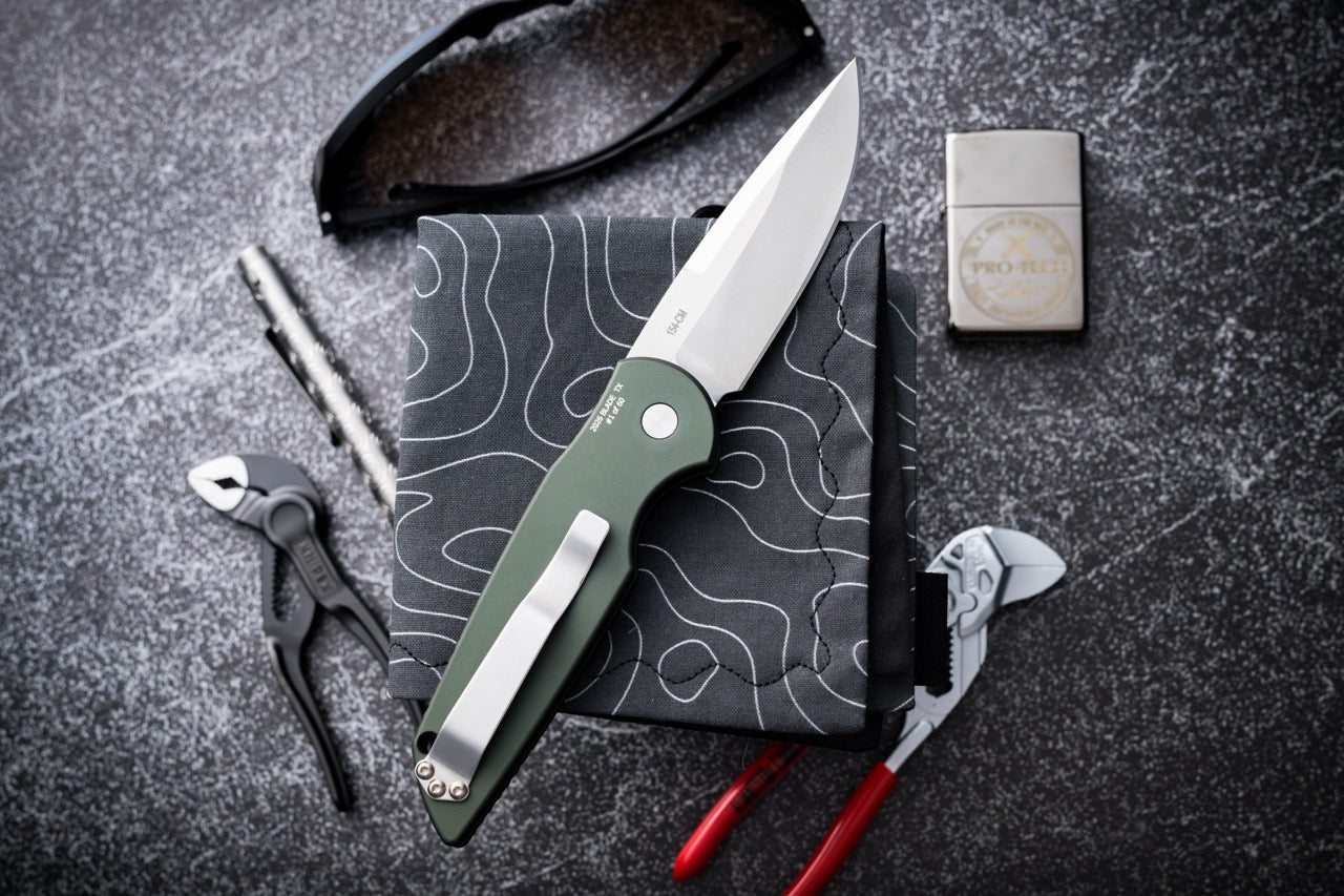 Pro-Tech Tactical Response 3 - BST26 Grooved Green / Stonewash 154-CM