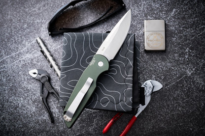 Pro-Tech Tactical Response 3 - BST26 Grooved Green / Stonewash 154-CM