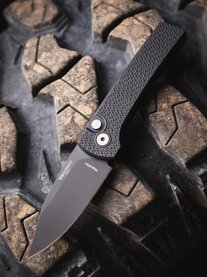 Pro-Tech Scapegoat Compact Auto - Black Aluminum, DLC CPM-MagnaMax - Made in USA (RCS1106)