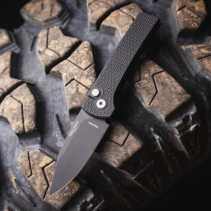 Pro-Tech Scapegoat Compact Auto - Black Aluminum, DLC CPM-MagnaMax - Made in USA (RCS1106)