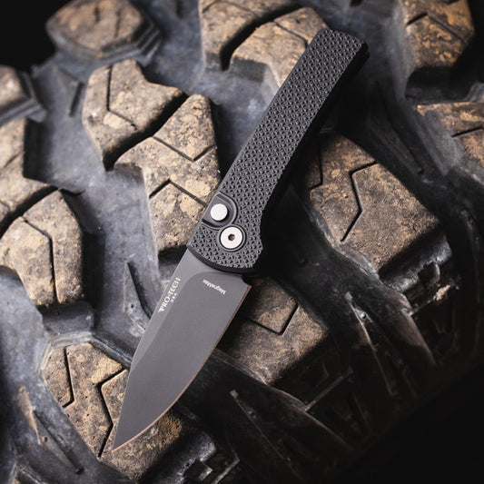 Pro-Tech Scapegoat Compact Auto - Black Aluminum, DLC CPM-MagnaMax - Made in USA (RCS1106)