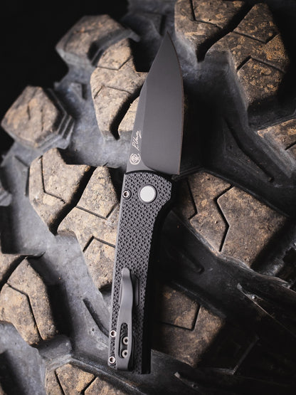 Pro-Tech Scapegoat Compact Auto - Black Aluminum, DLC CPM-MagnaMax - Made in USA (RCS1106)