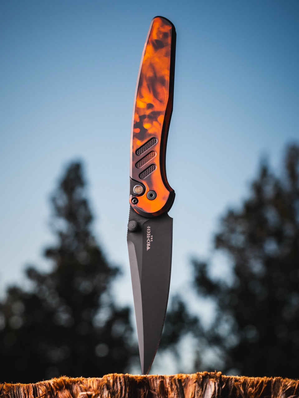 Pro-Tech Avalon - Del Fuego Aluminum, DLC CPM-MagnaCut Manual - Made in USA (PN1104-DF)