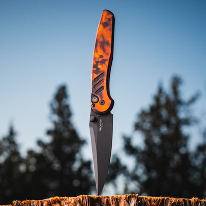 Pro-Tech Avalon - Del Fuego Aluminum, DLC CPM-MagnaCut Manual - Made in USA (PN1104-DF)