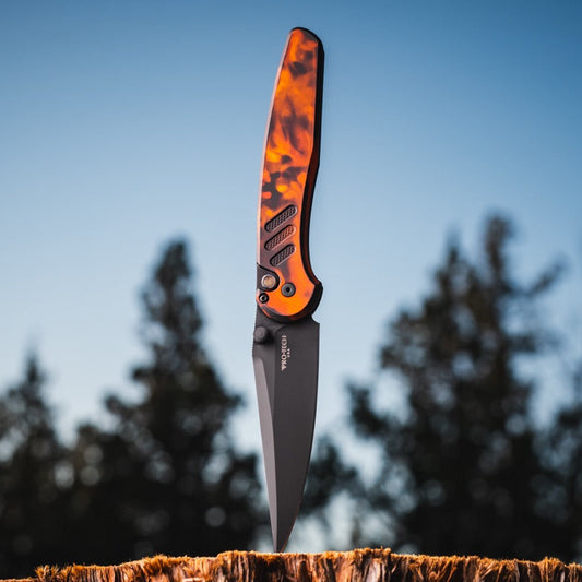 Pro-Tech Avalon - Del Fuego Aluminum, DLC CPM-MagnaCut Manual - Made in USA (PN1104-DF)