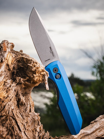 Pro-Tech Vero Synapse 2 - Blue Aluminum, CPM-MagnaMax Auto - Made in USA (VERO2101-Blue)