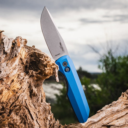 Pro-Tech Vero Synapse 2 - Blue Aluminum, CPM-MagnaMax Auto - Made in USA (VERO2101-Blue)