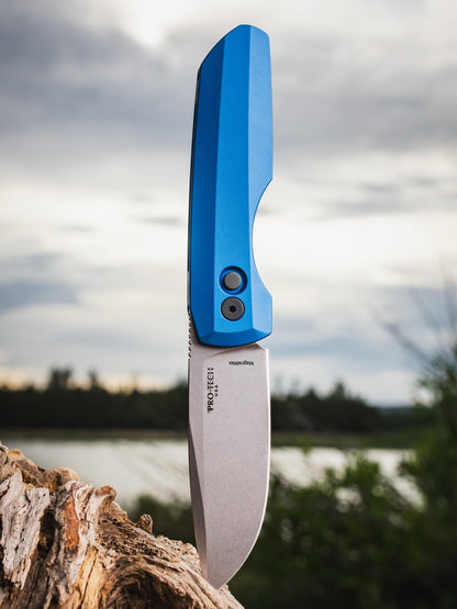 Pro-Tech Vero Synapse 2 - Blue Aluminum, CPM-MagnaMax Auto - Made in USA (VERO2101-Blue)
