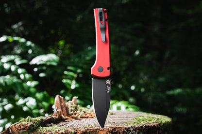 Pro-Tech Scapegoat Compact Auto Knife – Red Aluminum, MagnaMax DLC, Automatic – Made in USA (RCS1103-Red)