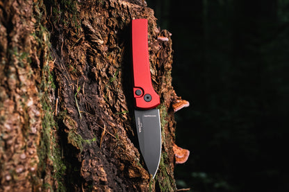 Pro-Tech Scapegoat Compact Auto Knife – Red Aluminum, MagnaMax DLC, Automatic – Made in USA (RCS1103-Red)