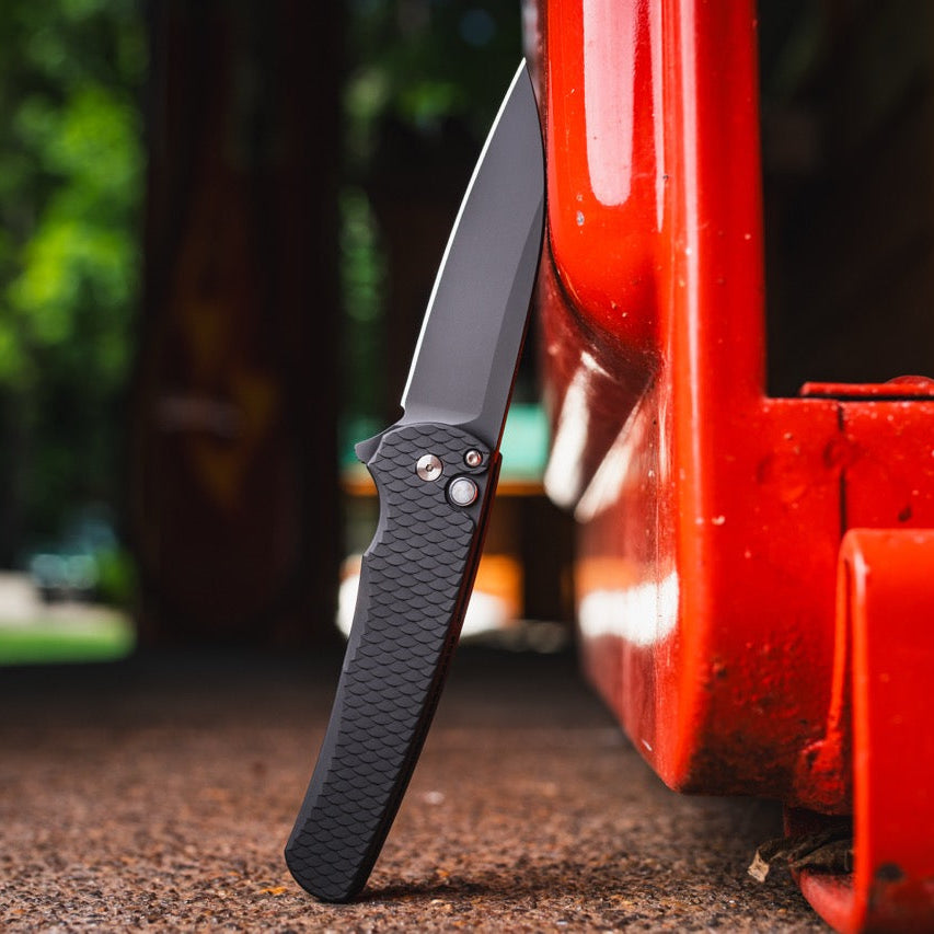 Pro-Tech Malibu Black Dragon Scale 3.3 inch Magnacut Wharncliffe Knife, Smoky Grey Blade – Made in USA (5336-LTD)