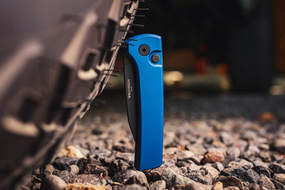Pro-Tech Scapegoat Compact Auto - Solid Blue Aluminum, DLC CPM-MagnaMax - Made in USA (RCS1103-Blue)