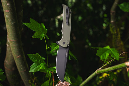 Pro-Tech Mordax - Solid Green Aluminum, DLC CPM-MagnaCut, Button Lock Flipper - Made in USA (MX103-LTD Green)