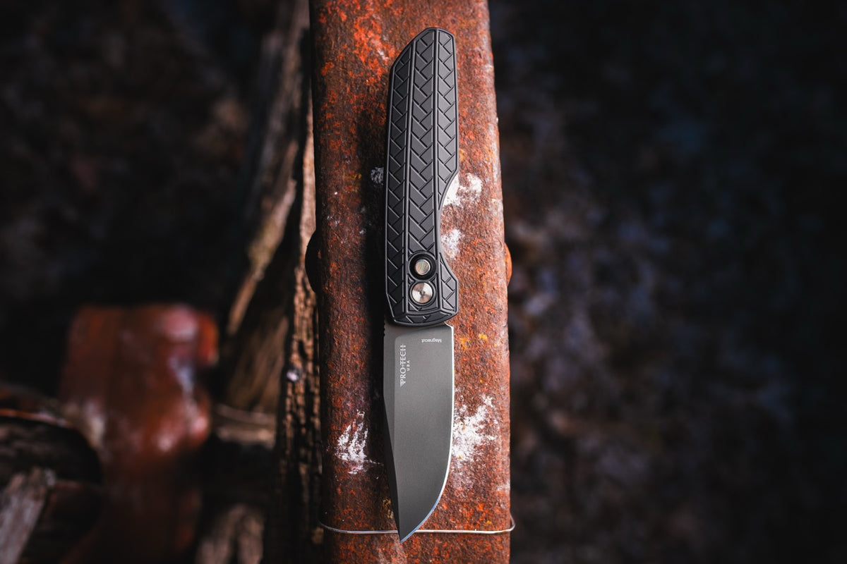 Pro-Tech Vero Synapse 2, 3.5" Smoky Grey MagnaCut, Black Herringbone Textured Aluminum, Serialized of 50, CCKS Fall 2026 - Made in USA (CCKSF26.VERO.1)