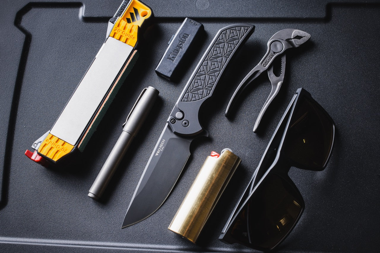 Pro-Tech Mordax 3.75" Button Lock Flipper – NEXUS Textured Black, DLC MagnaCut Drop Point – Ferrum Forge Design – Made in USA (MX106-NEXUS)