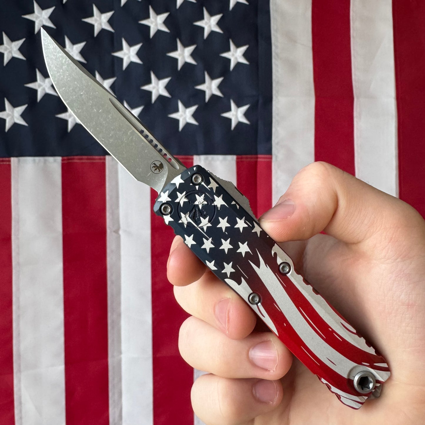 Microtech USA 250 UTX-85 Single Edge OTF - Apocalyptic M390MK - Made in USA (12314-10APS-4J250)