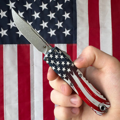 Microtech USA 250 UTX-85 Single Edge OTF - Apocalyptic M390MK - Made in USA (12314-10APS-4J250)