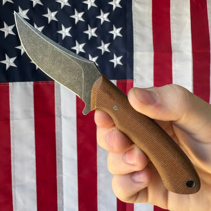 DAK Knives Pronghorn - Lone Star Exclusive Fixed Blade, AEB-L, Vintage Micarta - Made in USA