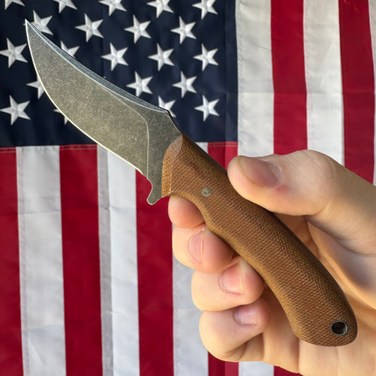 DAK Knives Pronghorn - Lone Star Exclusive Fixed Blade, AEB-L, Vintage Micarta - Made in USA