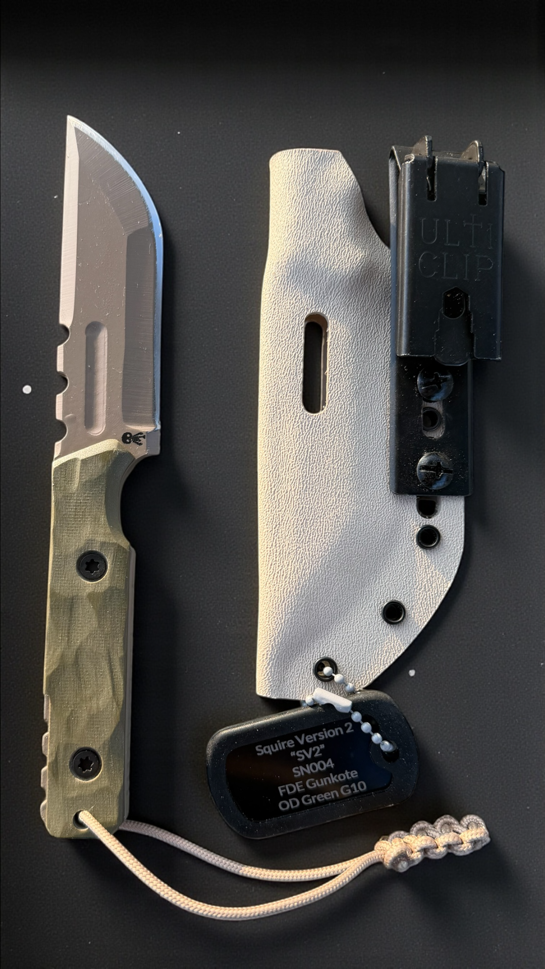 SMW Squire V2 Fixed Blade Knife, 7.5 inch 8670 High Carbon Steel, Hand Finished and Serialized – Made in USA