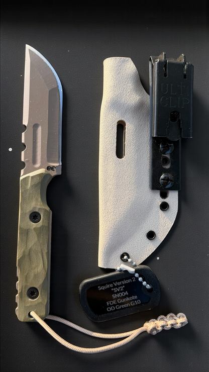 SMW Squire V2 Fixed Blade Knife, 7.5 inch 8670 High Carbon Steel, Hand Finished and Serialized – Made in USA