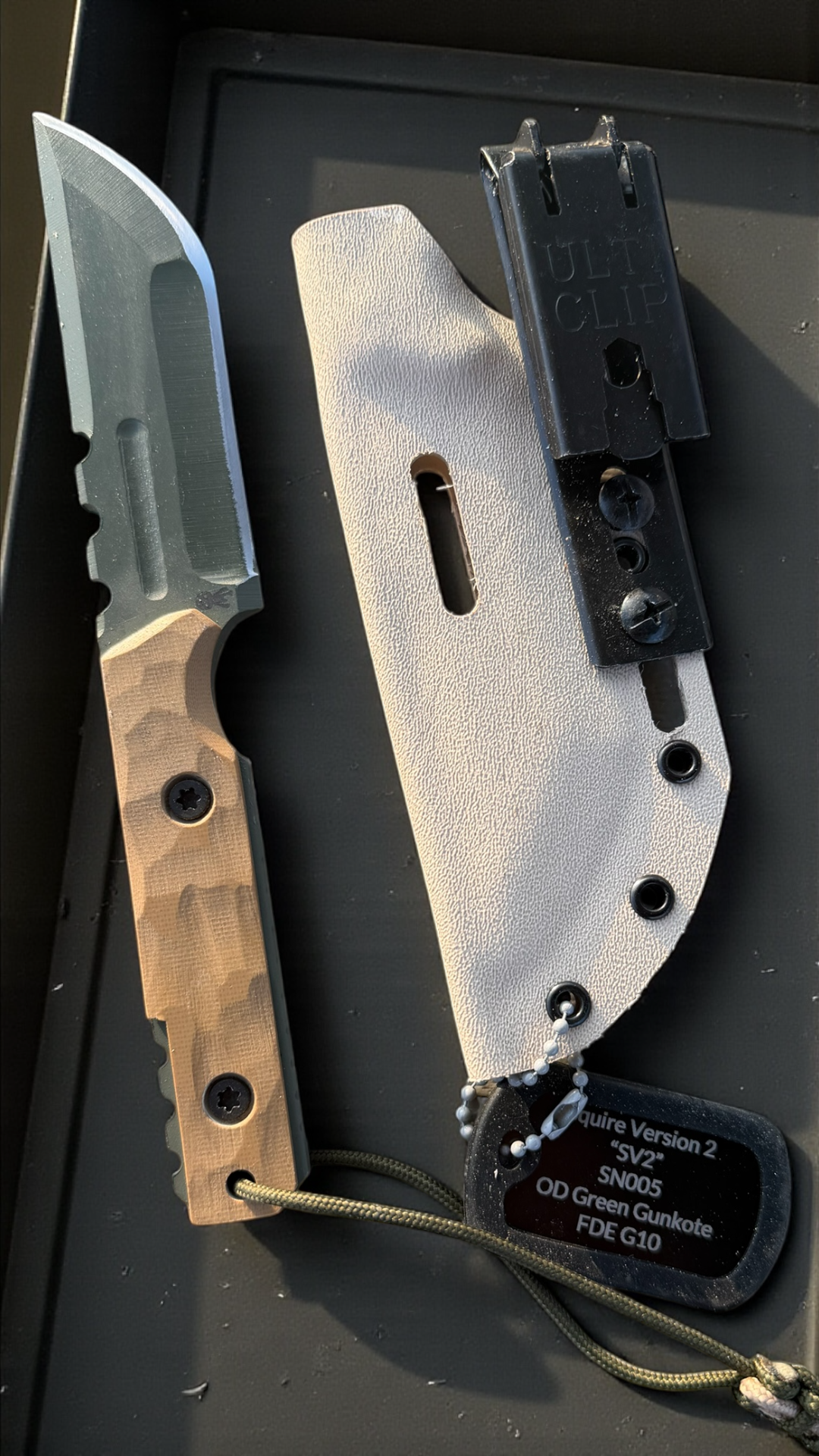 SMW Squire V2 Fixed Blade Knife, 7.5 inch 8670 High Carbon Steel, Hand Finished and Serialized – Made in USA