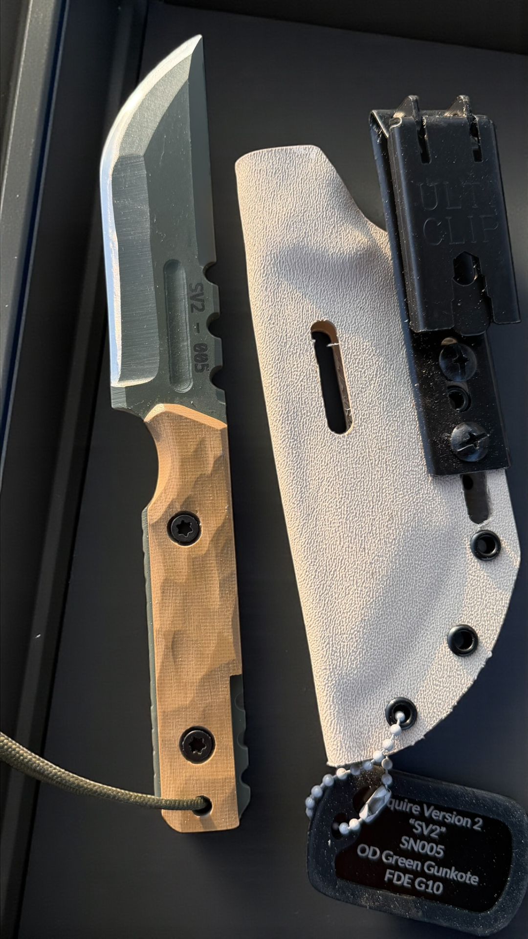 SMW Squire V2 Fixed Blade Knife, 7.5 inch 8670 High Carbon Steel, Hand Finished and Serialized – Made in USA