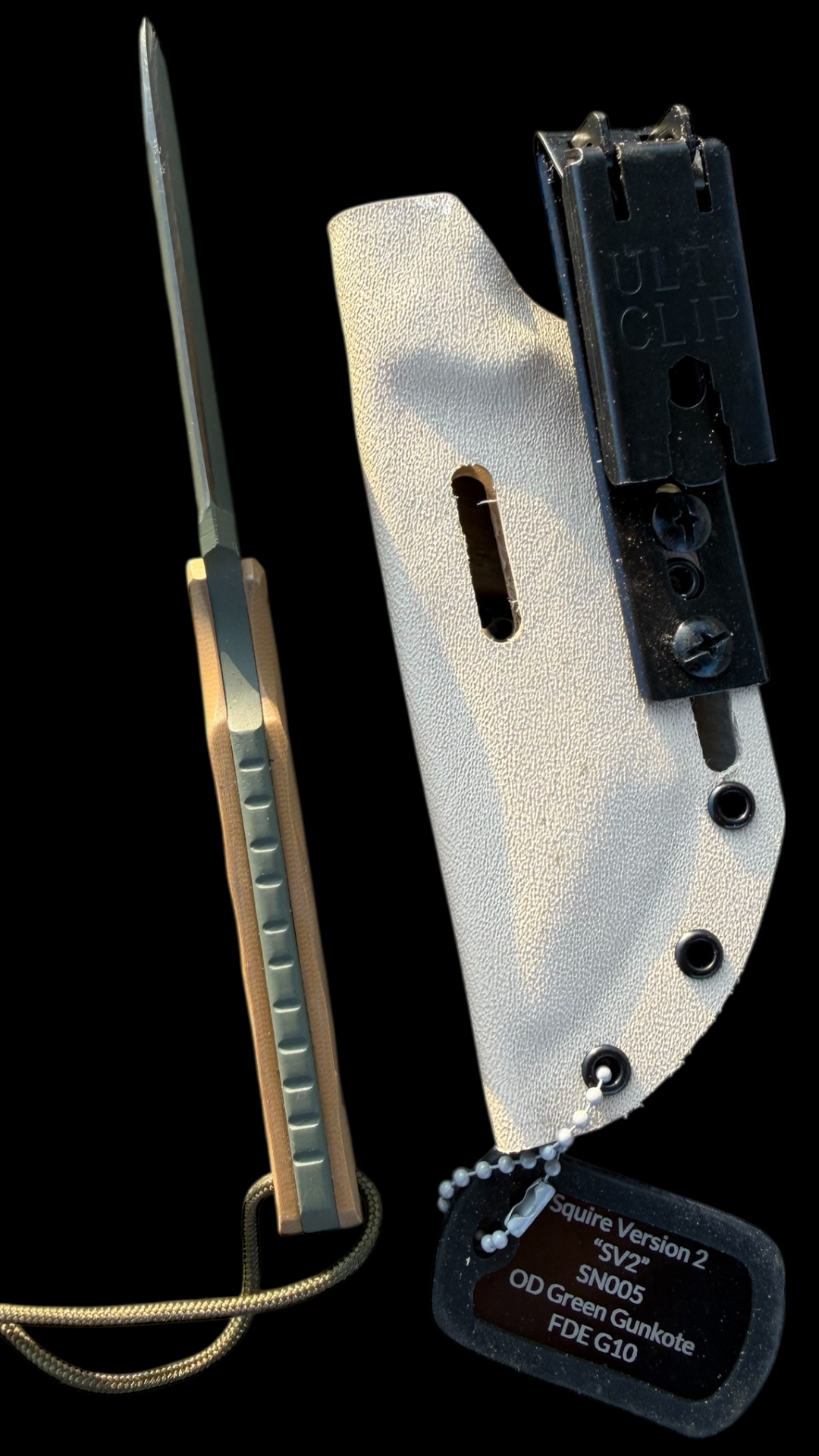 SMW Squire V2 Fixed Blade Knife, 7.5 inch 8670 High Carbon Steel, Hand Finished and Serialized – Made in USA