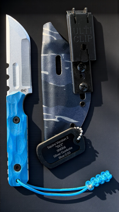 SMW Squire V2 Fixed Blade Knife, 7.5 inch 8670 High Carbon Steel, Hand Finished and Serialized – Made in USA